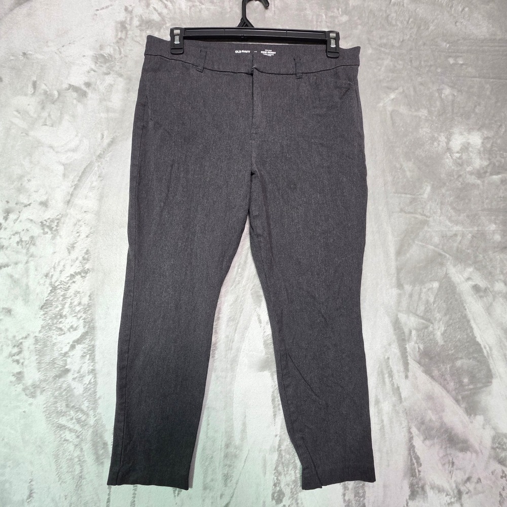 Old Navy Womens 14 High-Rise Pixie Skinny Pants Gray Secret-Smooth Pockets
